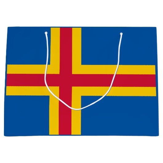 Grand Sac Cadeau Drapeau des îles Åland patriotiques (Devant)