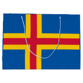 Grand Sac Cadeau Drapeau des îles Åland patriotiques (Dos)