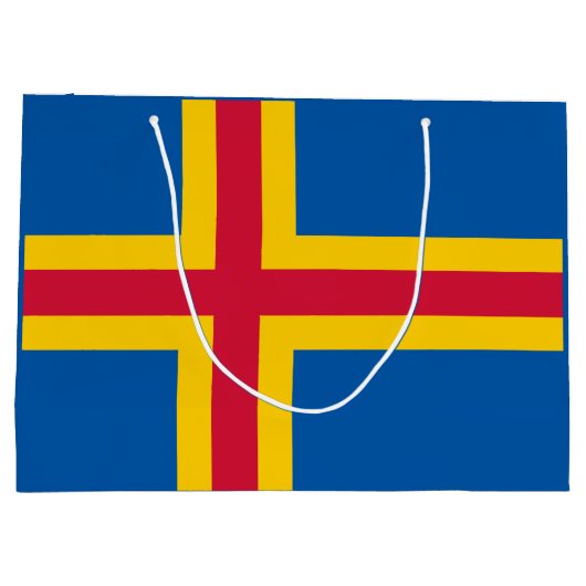 Grand Sac Cadeau Drapeau des îles Åland patriotiques (Dos)