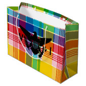 Grand Sac Cadeau Drapeau des îles Vierges américaines (Noir), Madra (Dos Angle)