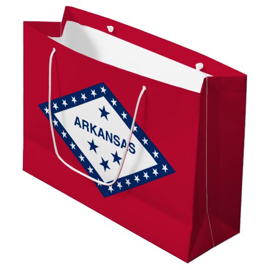 Grand Sac Cadeau Drapeau d'État de l'Arkansas (Devant Angle)