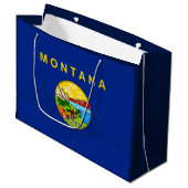 Grand Sac Cadeau Drapeau d'État du Montana (Devant Angle)