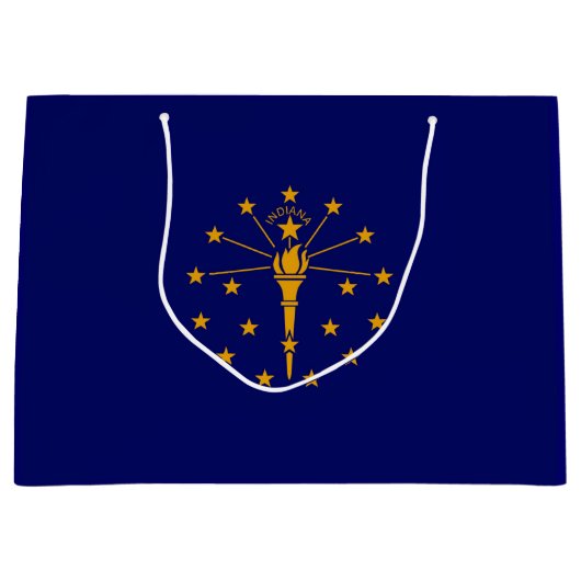 Grand Sac Cadeau Drapeau d'état Indiana (Devant)