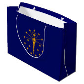Grand Sac Cadeau Drapeau d'état Indiana (Dos Angle)