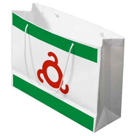 Grand Sac Cadeau Drapeau d'Ingouchie (Devant Angle)