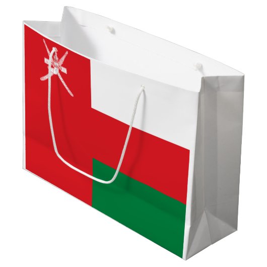 Grand Sac Cadeau Drapeau d'Oman (Devant Angle)