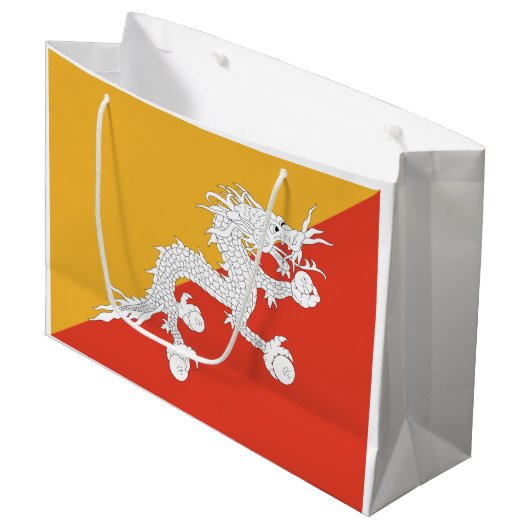 Grand Sac Cadeau Drapeau du Bhoutan patriotique (Devant Angle)