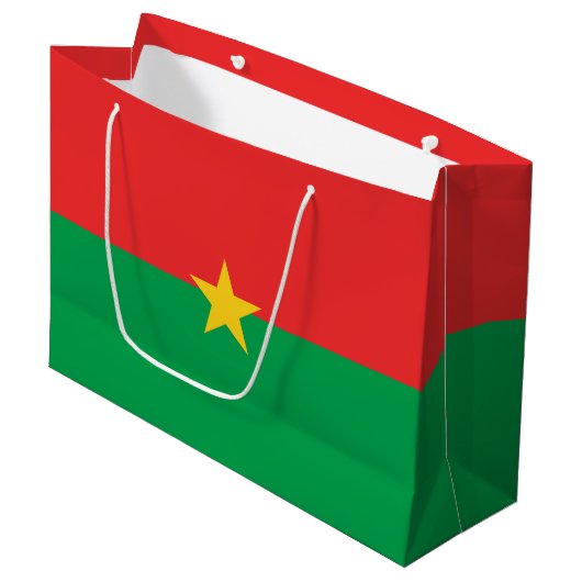Grand Sac Cadeau drapeau du Burkina Faso (Devant Angle)