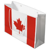 Grand Sac Cadeau Drapeau du Canada (Devant Angle)