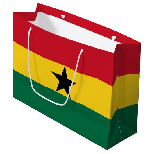 Grand Sac Cadeau Drapeau du Ghana (Devant Angle)