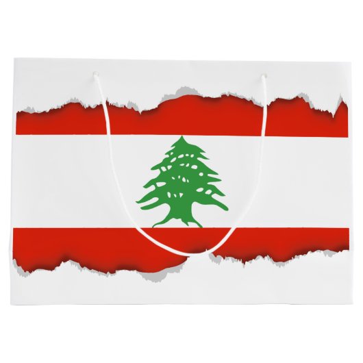 Grand Sac Cadeau Drapeau du Liban (Dos)