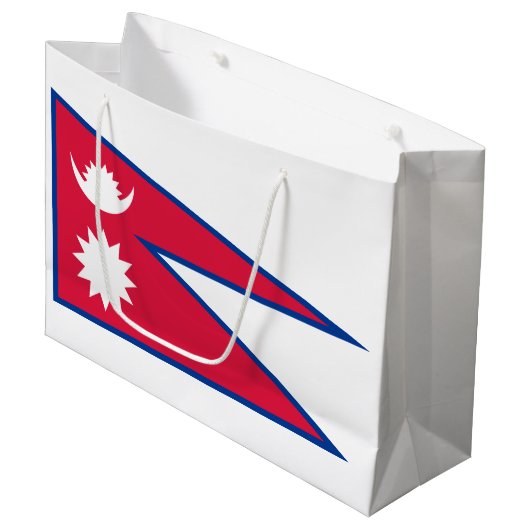 Grand Sac Cadeau Drapeau du Népal (Devant Angle)