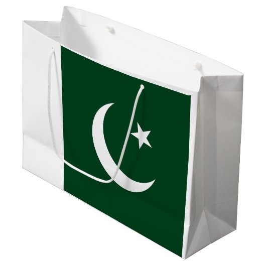 Grand Sac Cadeau Drapeau du Pakistan (Devant Angle)