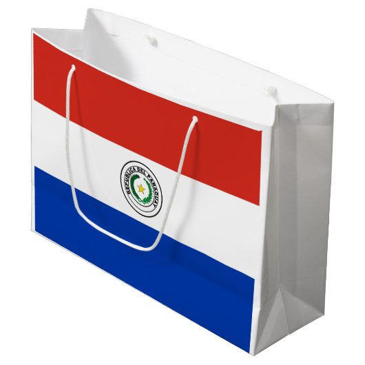 Grand Sac Cadeau Drapeau du Paraguay (Devant Angle)