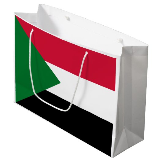 Grand Sac Cadeau Drapeau du Soudan (Devant Angle)