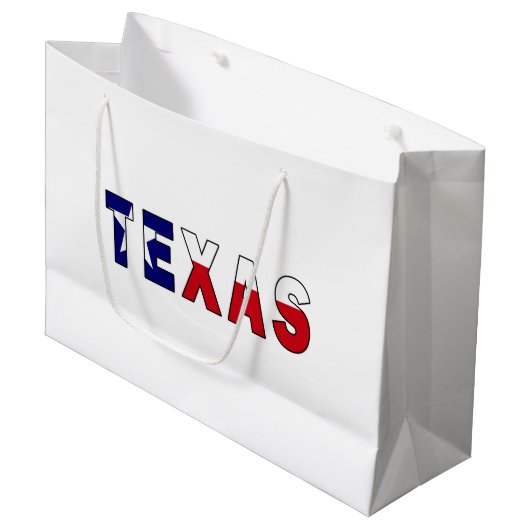 Grand Sac Cadeau Drapeau du Texas (Devant Angle)