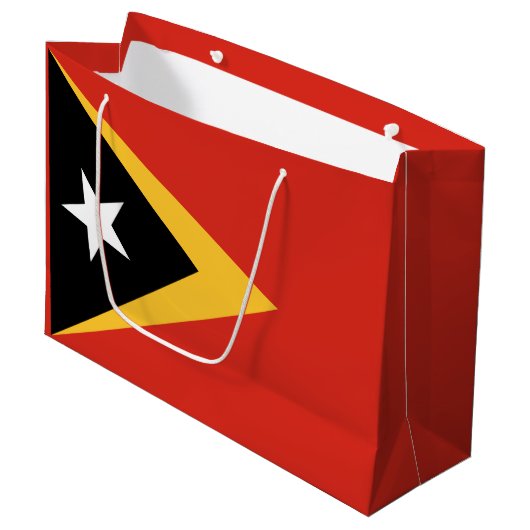 Grand Sac Cadeau Drapeau du Timor oriental (Devant Angle)