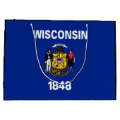 Grand Sac Cadeau Drapeau du Wisconsin (Dos)