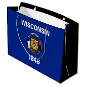 Grand Sac Cadeau Drapeau du Wisconsin (Dos Angle)