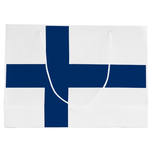 Grand Sac Cadeau Drapeau Finlande (Dos)