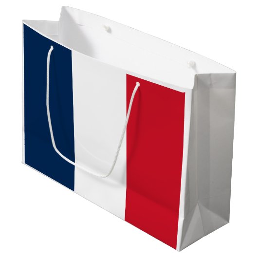 Grand Sac Cadeau Drapeau Français (Devant Angle)