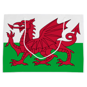 Grand Sac Cadeau Drapeau gallois (Pays de Galles) (Dragon gallois)