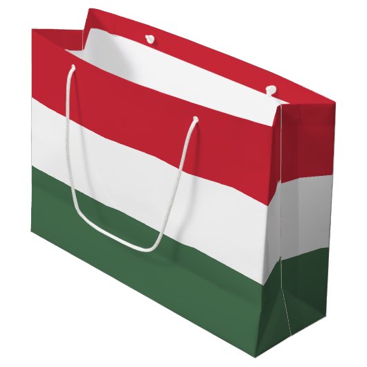 Grand Sac Cadeau Drapeau Hongrie (Devant Angle)