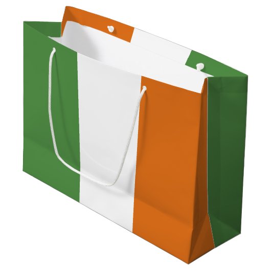 Grand Sac Cadeau Drapeau irlandais (Devant Angle)