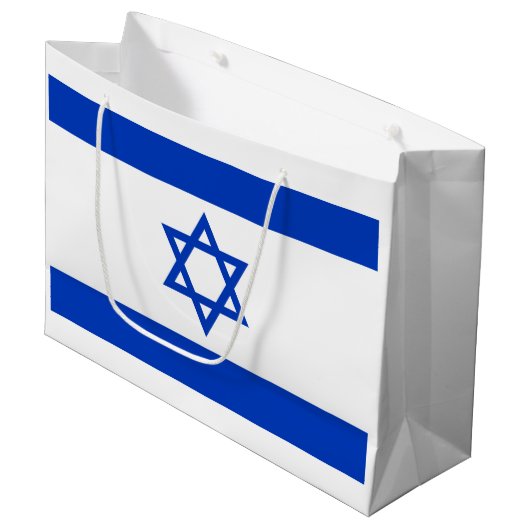 Grand Sac Cadeau Drapeau Israël (Devant Angle)