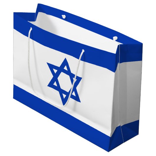 Grand Sac Cadeau Drapeau Israël (Devant Angle)