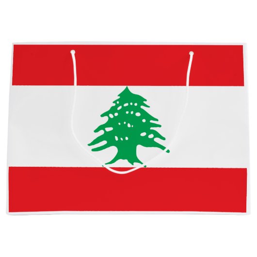 Grand Sac Cadeau Drapeau libanais (Drapeau libanais) (Devant)