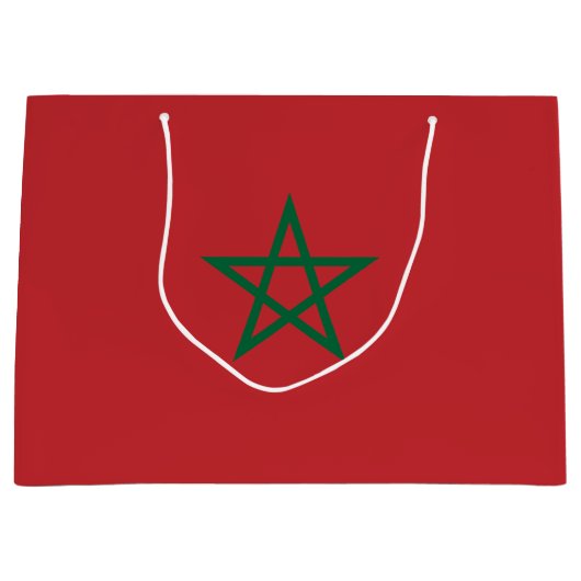 Grand Sac Cadeau Drapeau Maroc (Devant)