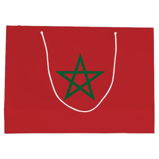 Grand Sac Cadeau Drapeau Maroc (Dos)