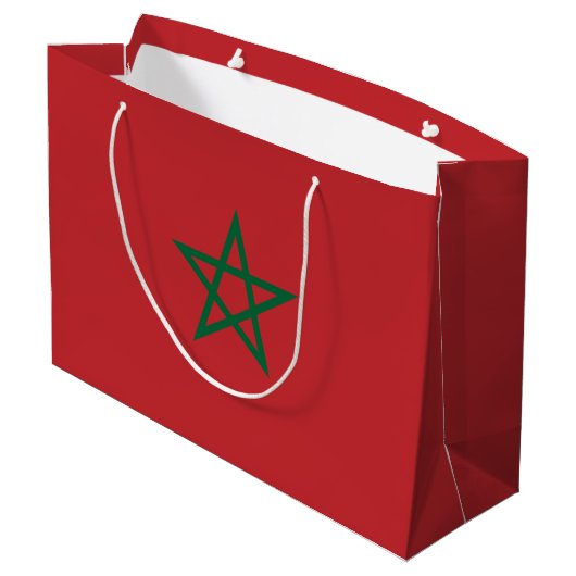 Grand Sac Cadeau Drapeau Maroc (Dos Angle)