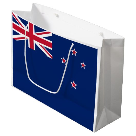 Grand Sac Cadeau Drapeau néo-zélandais (Devant Angle)