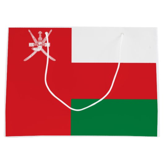 Grand Sac Cadeau Drapeau Oman (Devant)
