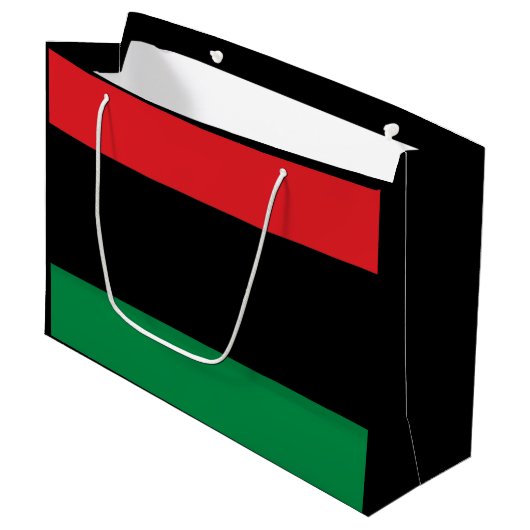 Grand Sac Cadeau Drapeau panafricain, Joyeux Kwanzaa (Devant Angle)
