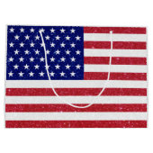 Grand Sac Cadeau Drapeau Parties scintillant américain (Dos)