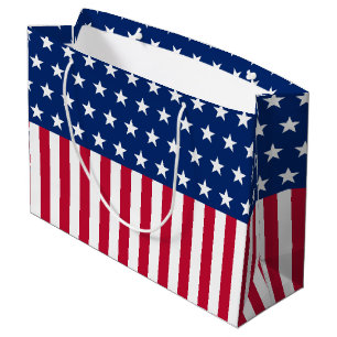 Grand Sac Cadeau Drapeau patriotique américain étoiles et bandes Ro