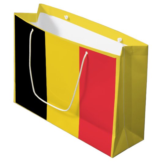 Grand Sac Cadeau Drapeau patriotique belge (Devant Angle)