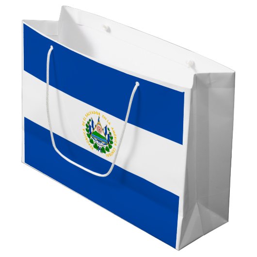 Grand Sac Cadeau Drapeau patriotique El Salvador (Devant Angle)
