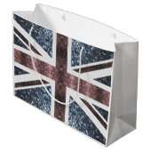 Grand Sac Cadeau Drapeau rustique UK rouge bleu étincelants parties (Dos Angle)
