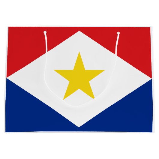Grand Sac Cadeau Drapeau Saba (Devant)