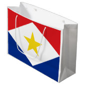 Grand Sac Cadeau Drapeau Saba (Devant Angle)