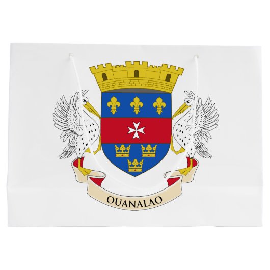 Grand Sac Cadeau Drapeau Saint-Barthélemy (Dos)