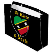 Grand Sac Cadeau Drapeau Saint-Kitts-Et-Nevis Indépendance Caraïbes (Dos Angle)