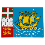 Grand Sac Cadeau Drapeau Saint-Pierre-et-Miquelon (Devant)