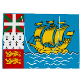 Grand Sac Cadeau Drapeau Saint-Pierre-et-Miquelon (Dos)