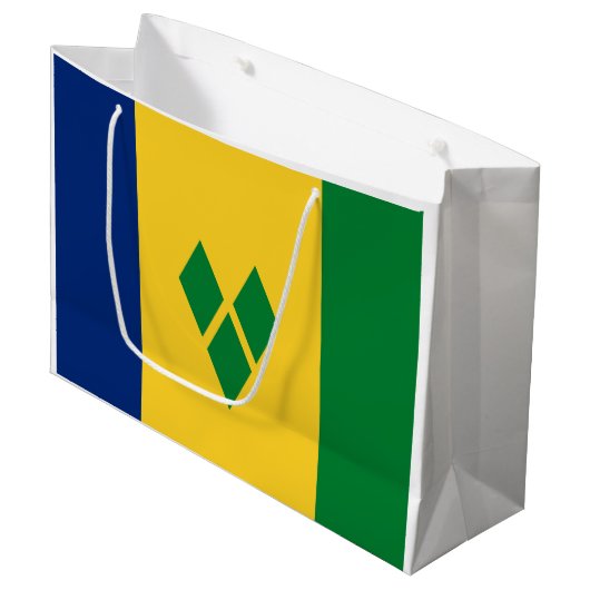 Grand Sac Cadeau Drapeau Saint-Vincent (Devant Angle)