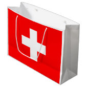 Grand Sac Cadeau Drapeau suisse (Suisse) (Devant Angle)